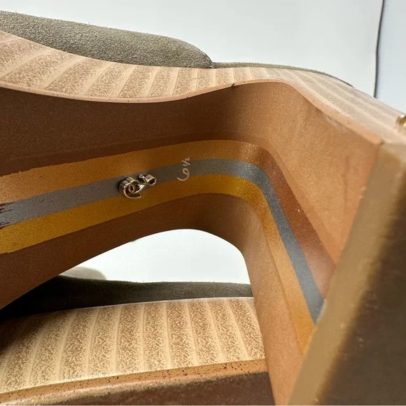 Sam Edelman Shiloh Suede Mule Heel, Olive Suede, Size 6.5 - Picture 9 of 12